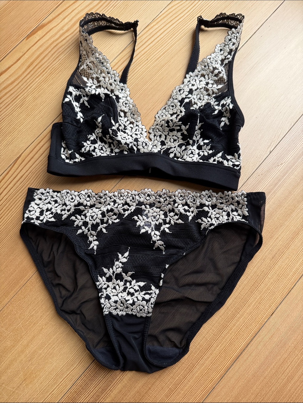 Wacoal convertible lace bralette and panty